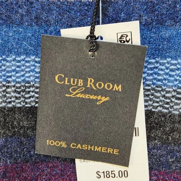 Club Room Aster Stripe Cashmere Sweater Men's XL Multicolored Crew Neck L/S - Picture 6 of 13